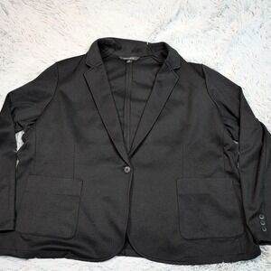 Mercer Mettle Jacket Womens 4XL Black Blazer Button Up Career Preppy Pockets